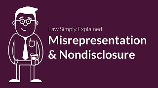 Misrepresentation and Nondisclosure  Contracts  Defenses amp Excuses [upl. by Charisse325]