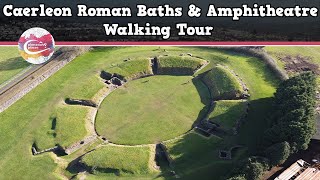 CAERLEON ROMAN BATHS amp AMPHITHEATRE WALES  Walking Tour  Pinned on Places [upl. by Orvil263]