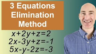 Solving Systems of 3 Equations Elimination [upl. by Hayden921]