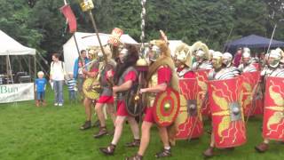 Roman Reenactment at the Amphitheatre in Caerleon Marching In [upl. by Grodin]