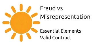 Fraud vs Misrepresentation  Other Essential Elements of a Valid Contract  CA CPT  CS amp CMA [upl. by Adnamaa]